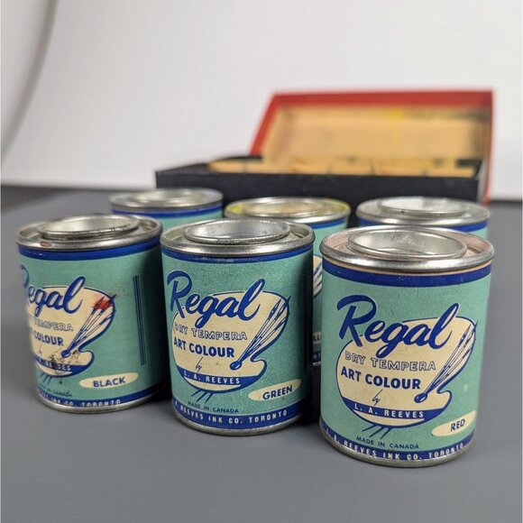 Regal Dry Tempera Art 6 Colour Paint Set Vintage Painting Kit - Picture 6 of 7